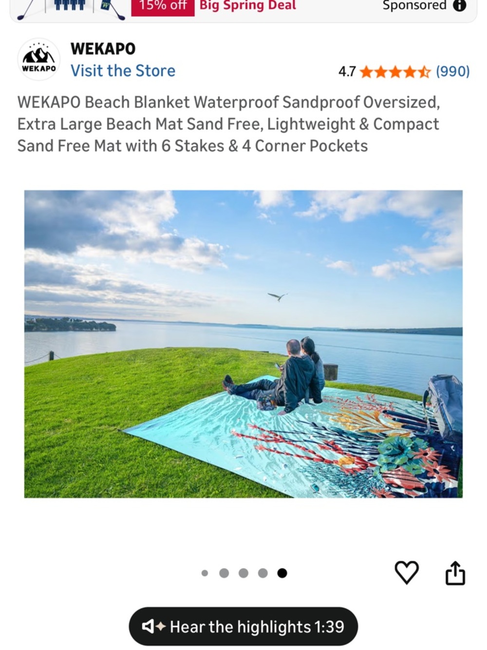 Turquoise Floral Oversized Beach Blanket